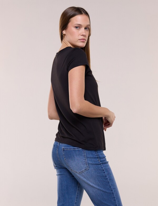 Remera Basica Manga Corta NEGRO
