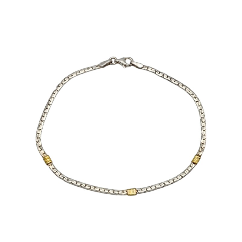 Pulsera Cinta Enlazada-Plata y Oro-Sin piedra-PU5070 sinpiedra