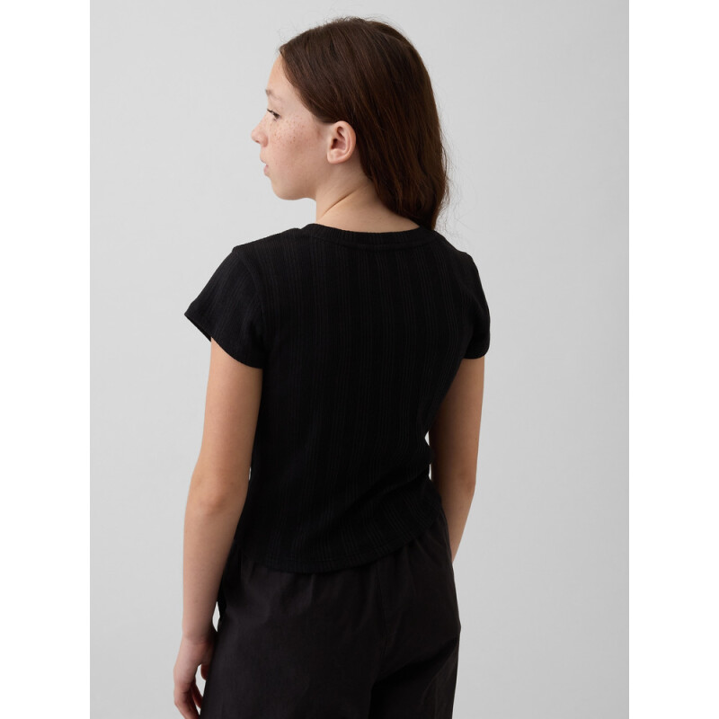 SS VARIEGATED RIB TEE BLACK