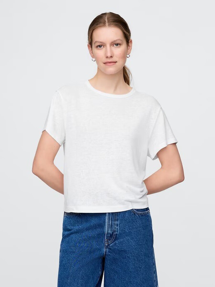 Remera De Lino Editor Mujer - Fresh White 