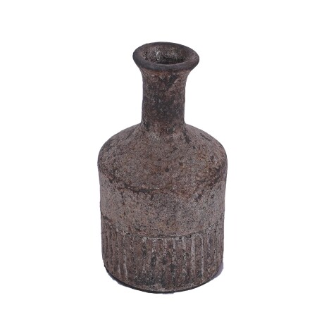JARRÓN DECORATIVO KALA 9*9*16 TERRACOTA GRIS GRAFITO