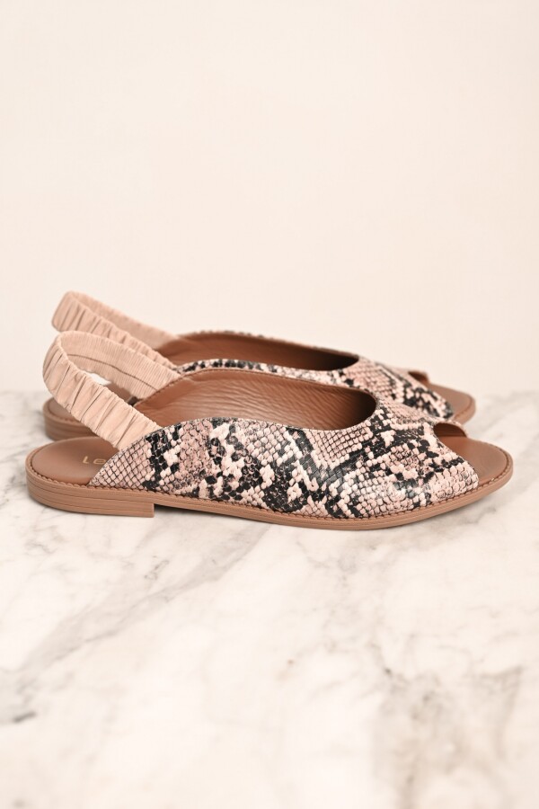 Zapatos Snake Cuero Beige