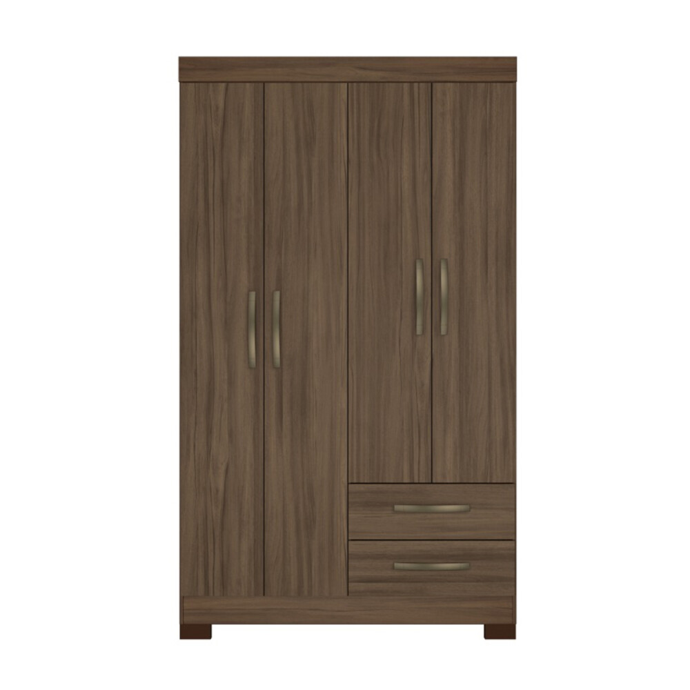 ROPERO 4 PUERTAS 2 CAJONES GUARDARROPA ARMARIO PLACARD CLOSET COLOR MADERA