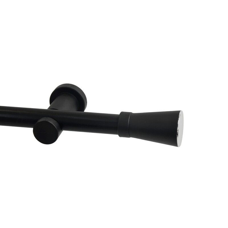 Barrote cortina de metal 2,5 m + 3 Soportes NEGRO