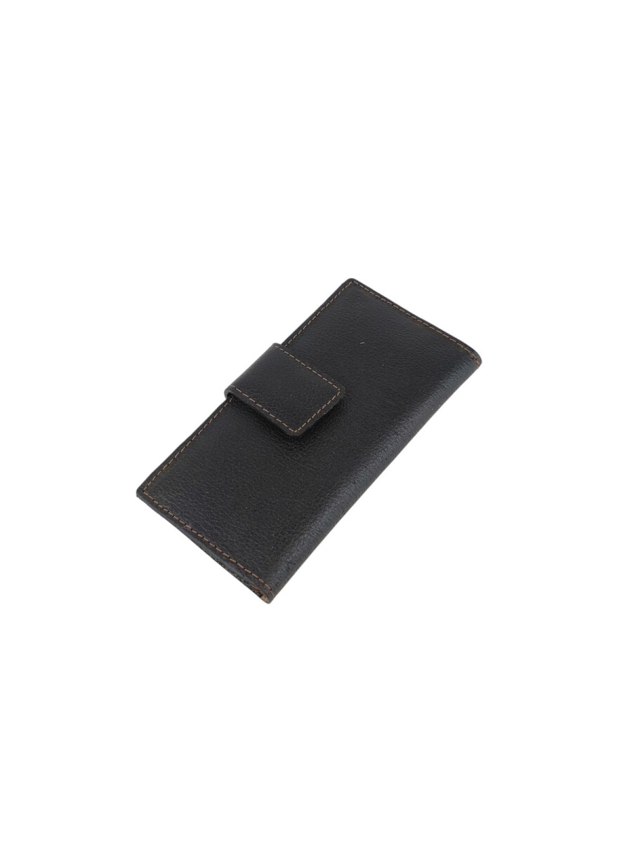 Billetera Larga para Dama en Cuero Genuino | Cierre Imantado - Negro 