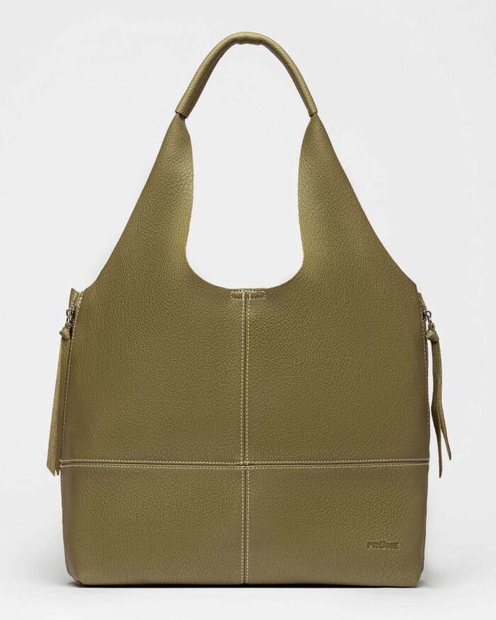 Shopper Amalfi en efecto cuero graneado Verde