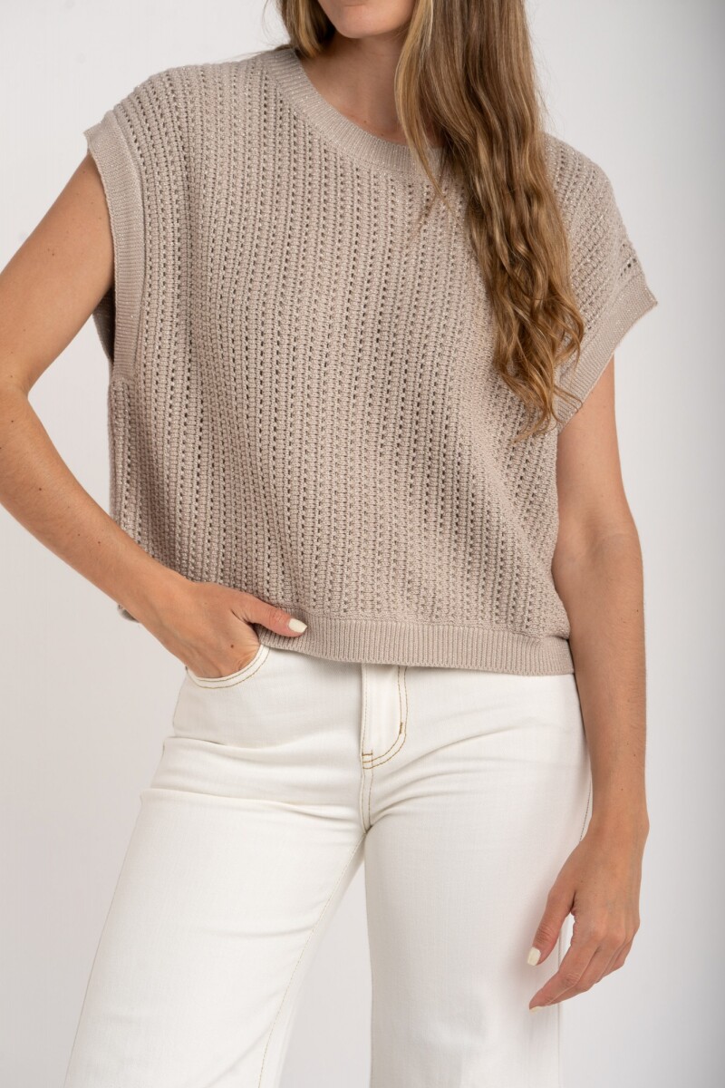 Chaleco Lurex - Gris 