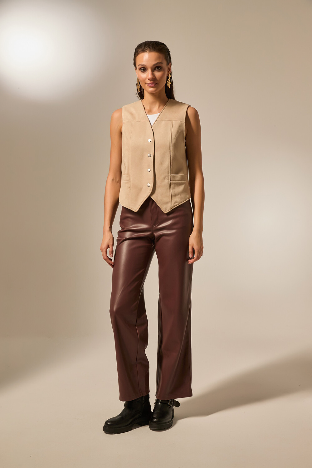 Chaleco Arven Beige Claro