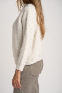 Sweater Texturado Cierre Beige Melange