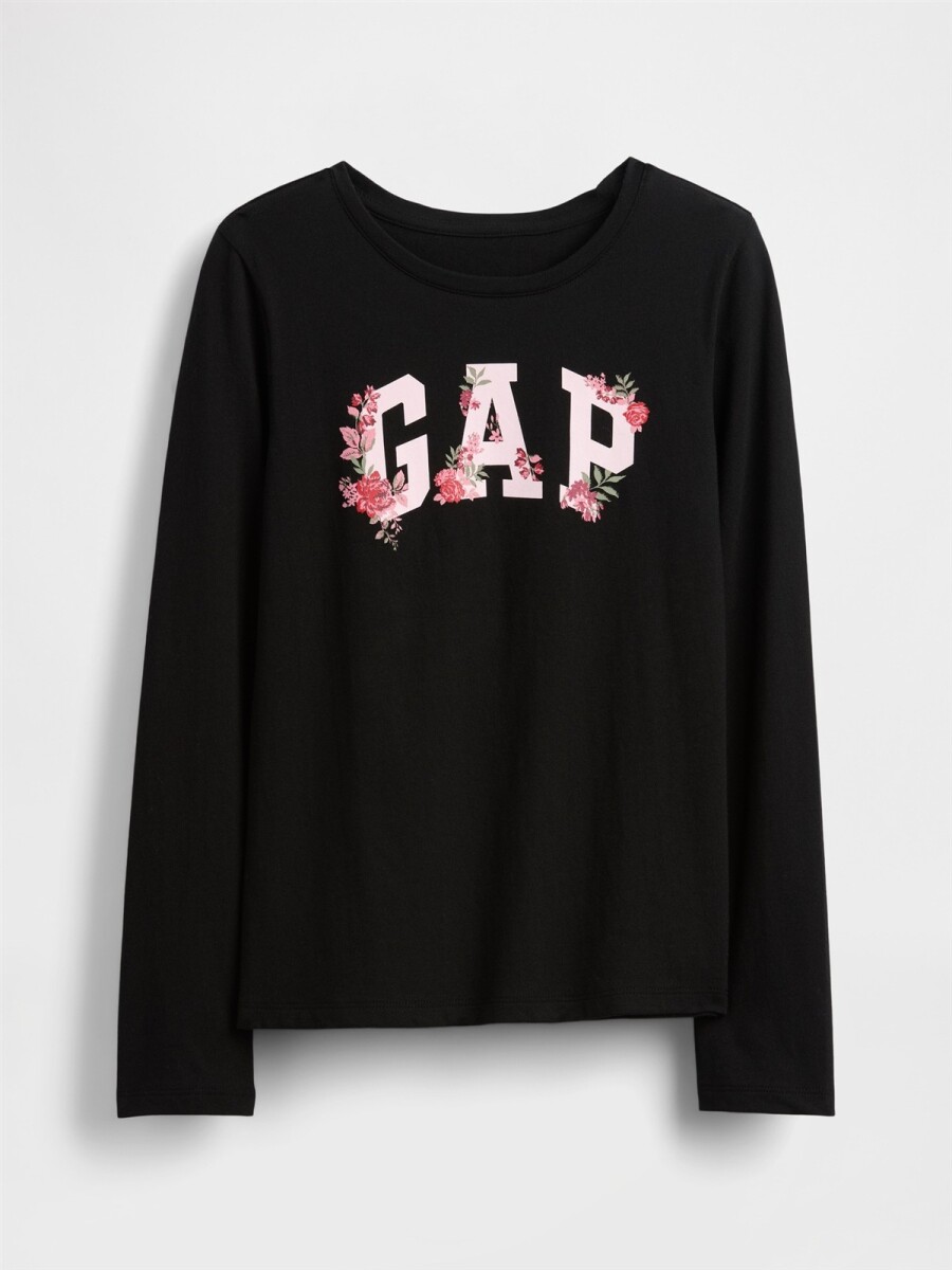 Remera Logo Gap Niña - Black 1 