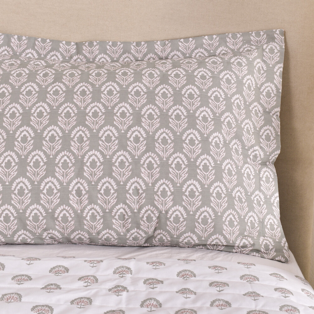 Cubrecama Amelia Block Print Rosa Twin
