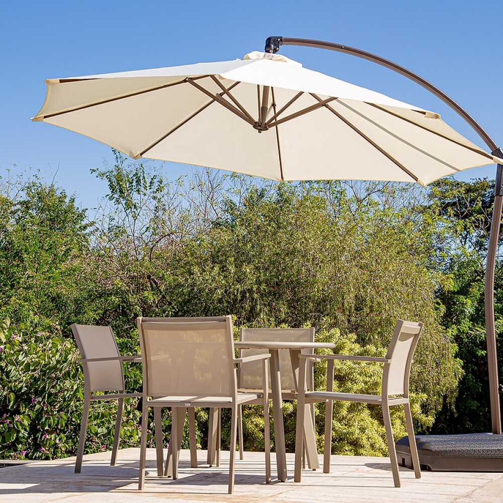 SILLA JARDÍN EXCLUSIVA ALUMINIO Y TELA PHIFER COFFEE / KHAKI