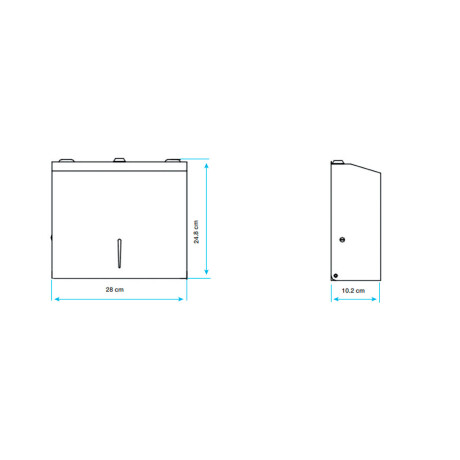 DISPENSADOR DE TOALLAS DE PAPEL DE ACERO INOXIDABLE 304 TERMINACION SATIN 000