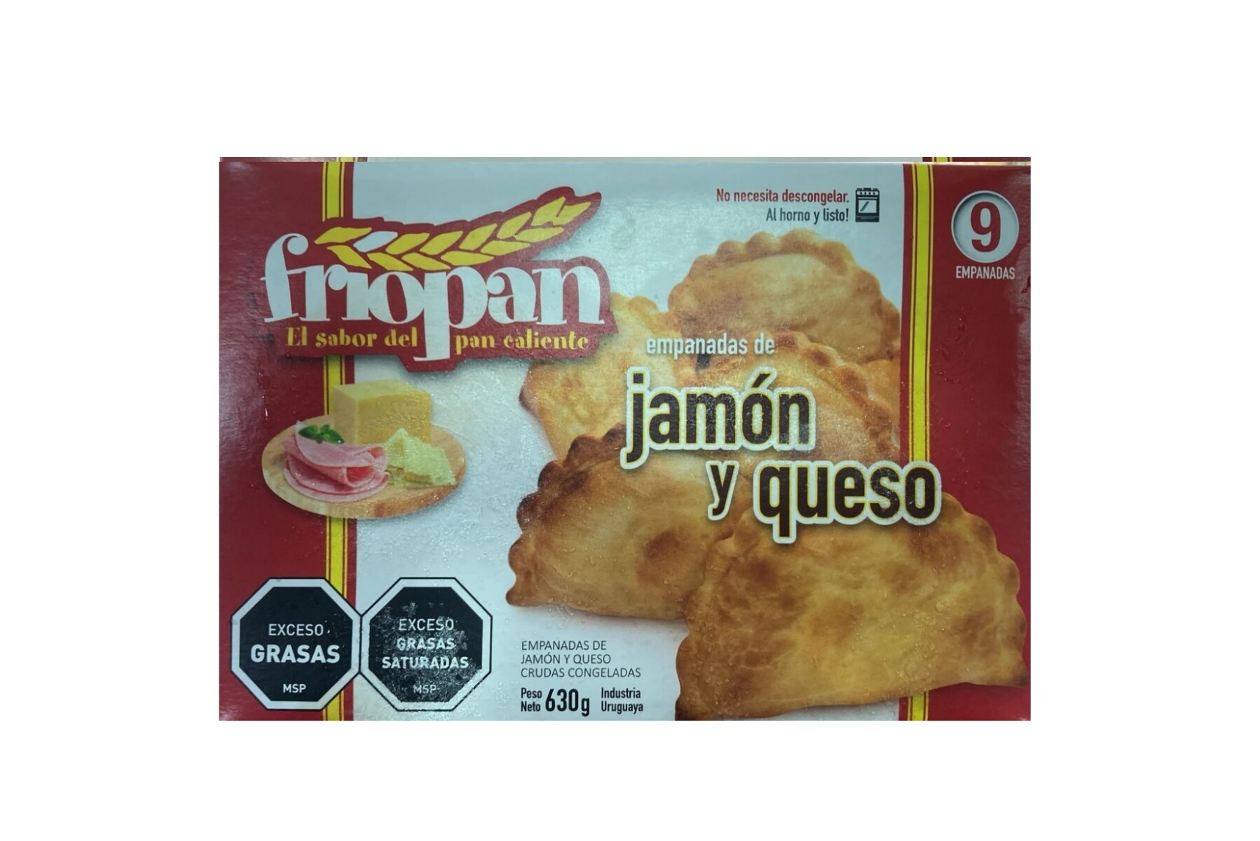 EMPANADAS DE JAMÓN Y QUESO X 9 FRIOPAN 