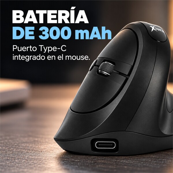 Mouse Vertical Inalámbrico Xtrike Me GW-301 4000 DPI Negro 1