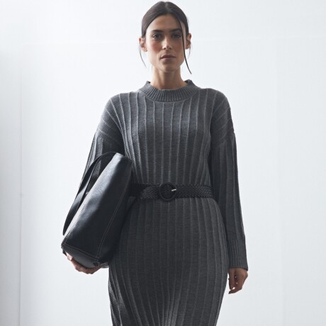 VESTIDO SIMEON Gris Osc Melange