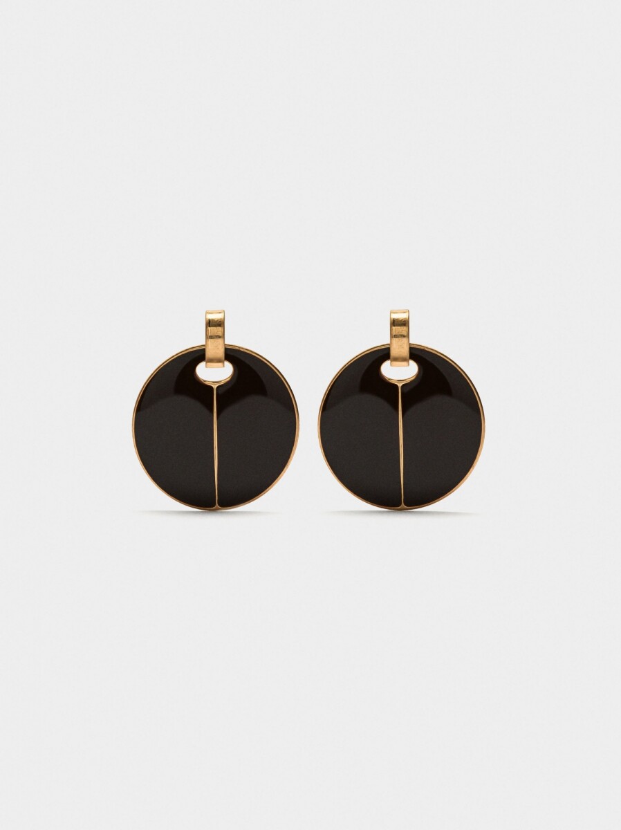 Pendientes Redondos Con Esmalte - burdeos 