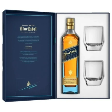 JOHNNIE WALKER BLUE LABEL 750ML + 2 VASOS 001