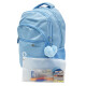 Mochila Delta niña 17" con útiles Celeste