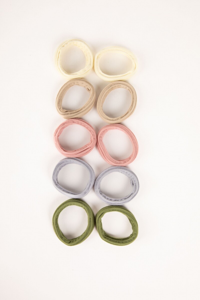 SET DE GOMITAS DE PELO MULTICOLOR VARIOS