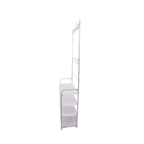 Rack Multifuncional Zapatero Y Perchero Organizador Estantes Color Blanco PER005 Rack Multifuncional Zapatero Y Perchero Organizador Estantes Color Blanco PER005