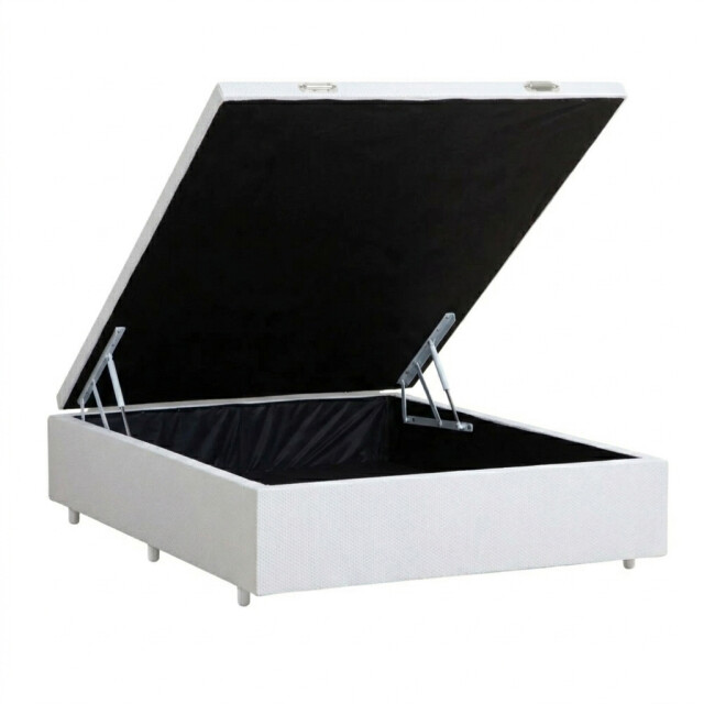 BOX BAÚL PLAZA Y MEDIA BASE GUADARROPA CAMA BLANCO