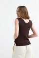 Top tejido escote geometrico CHOCOLATE
