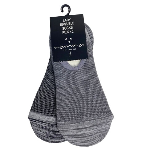 Soquetes Invisibles Pack x2 Wanna Grey Melange