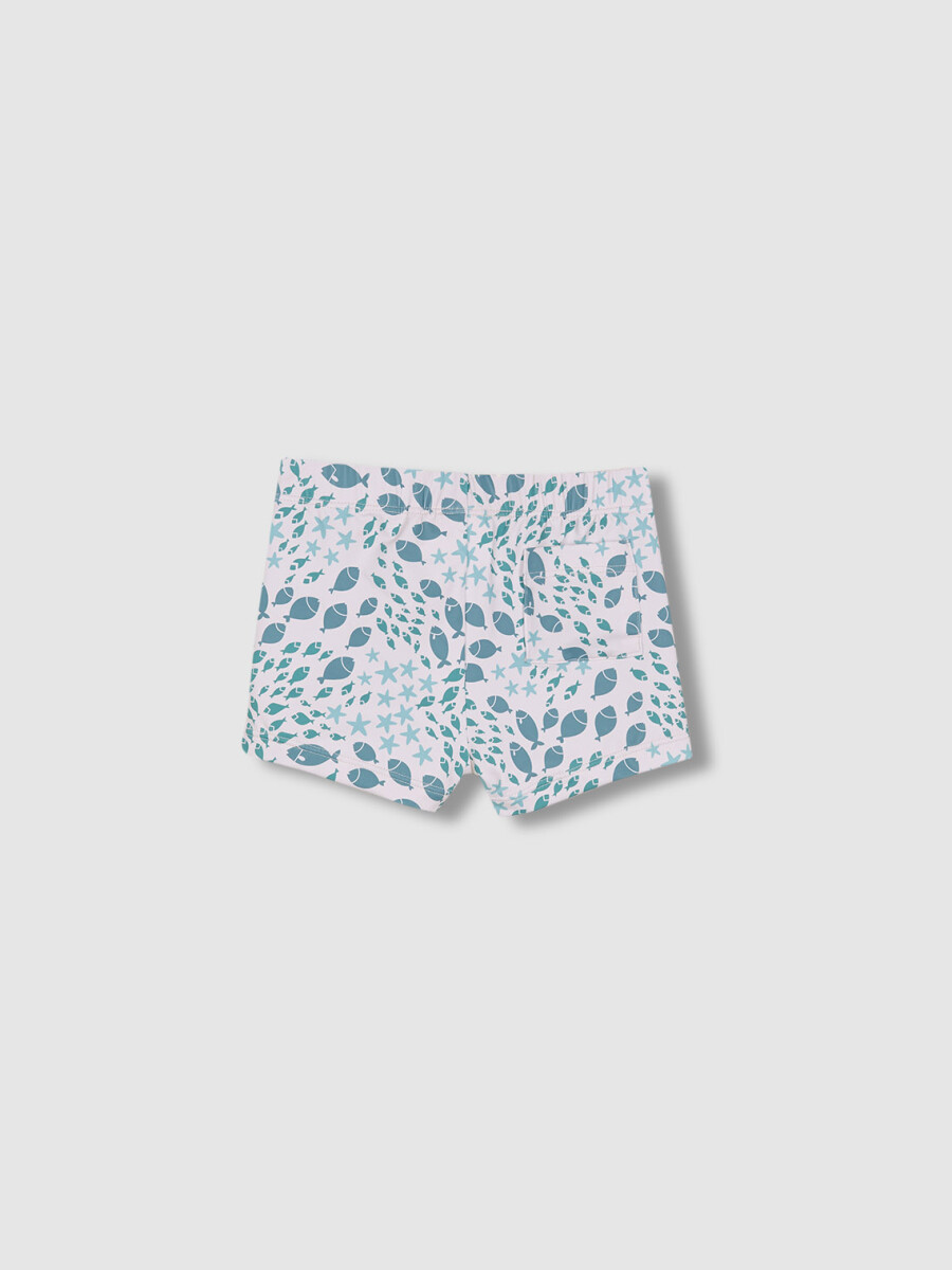 Bañador De Estampado Peces Blanco