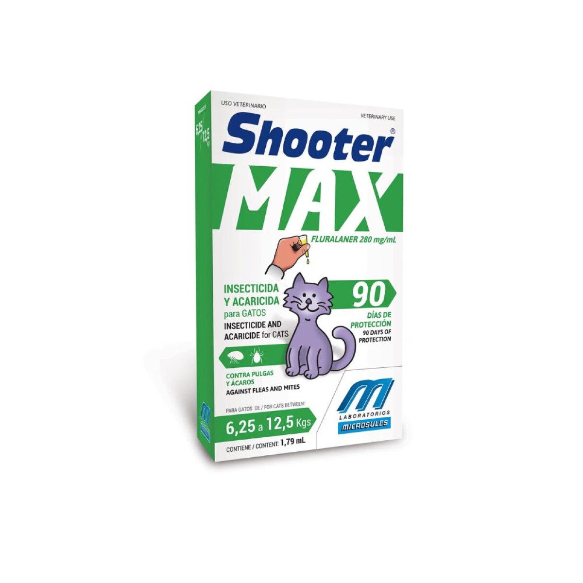 Pipeta Shooter Max Gatos 6,25 a 12,5 Kg 