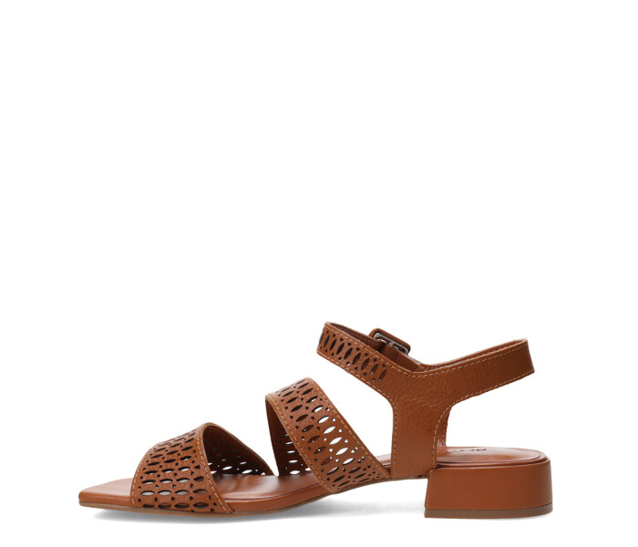 Sandalias de Mujer Bottero Cuero Calado Marrón Caramelo