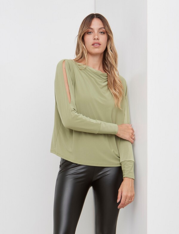 Blusa Manga Cut Out VERDE