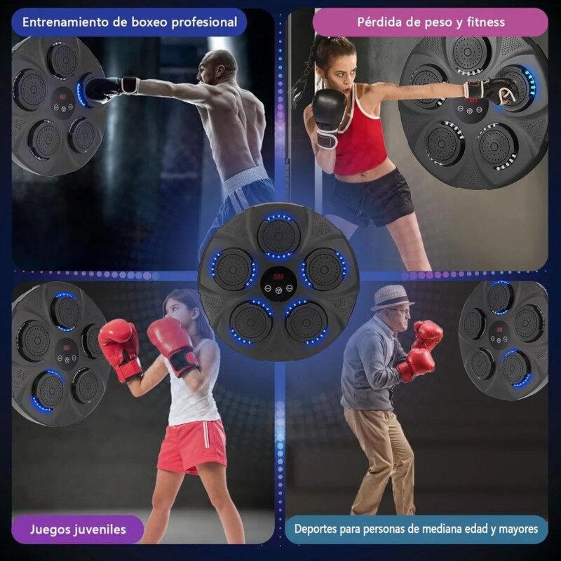 Máquina de boxeo con guantes c/ luz y sonido 5 Golpes BT Máquina de boxeo con guantes c/ luz y sonido 5 Golpes BT