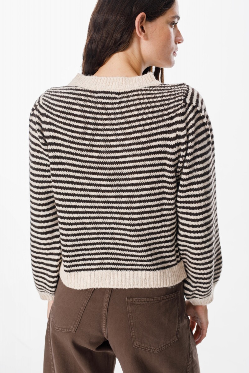 Sweater Fiber Rayas Negro