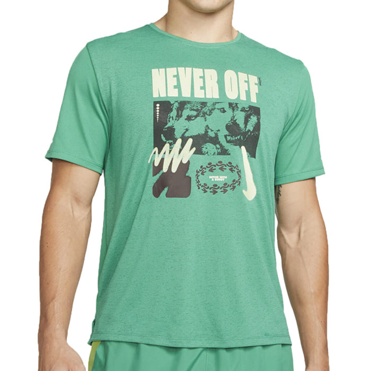 Remera Nike Miler de Hombre - DD6272-350 - Verde 