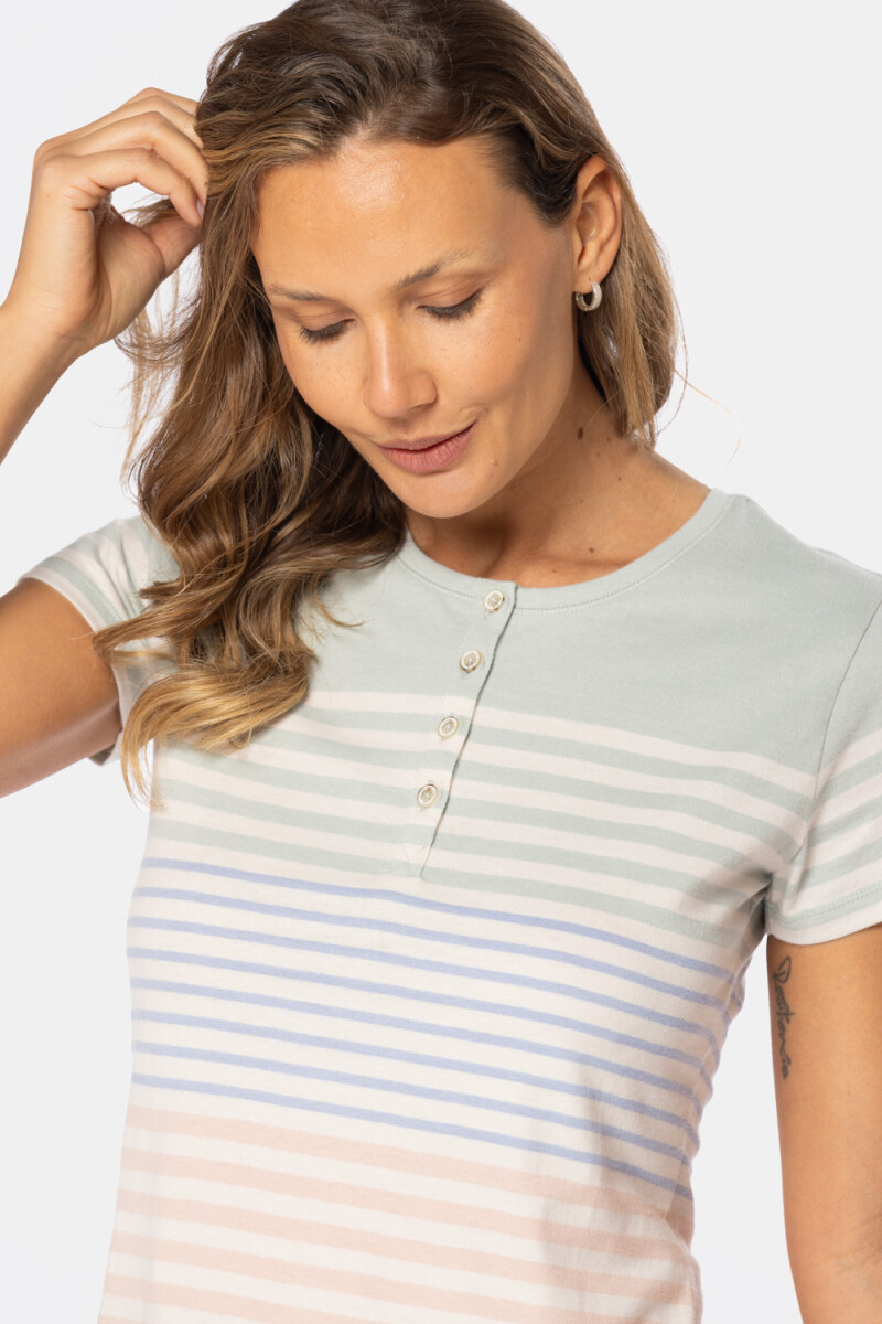 REMERA RAYADA - Verde 