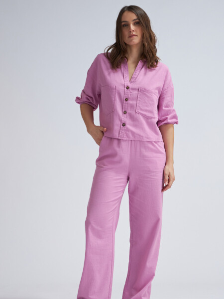 Pantalón de lino Rosado