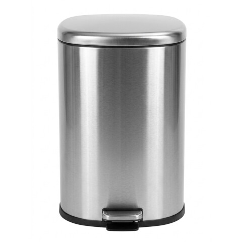 BASURERO METAL PLATA C/PEDAL 15L Unica