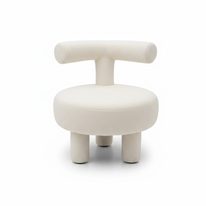 SILLA FELPUDA BLANCO 60X60X62CM Unica