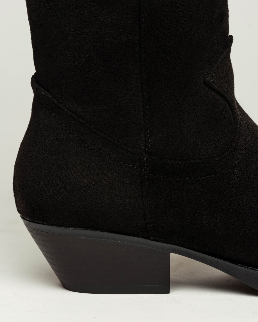 Bota caña alta Jolene en efecto gamuza Negro