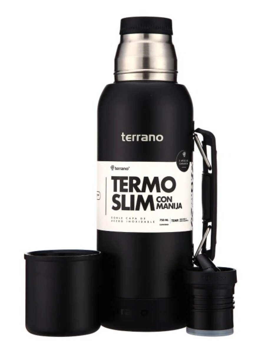 Termo Terrano Slim 750ML Base de Silicona - NEGRO 