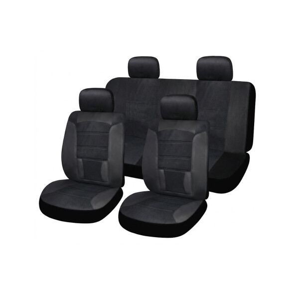 Cubreasientos De Tela Y Terciopelo Negro 11 Piezas Cubreasientos De Tela Y Terciopelo Negro 11 Piezas