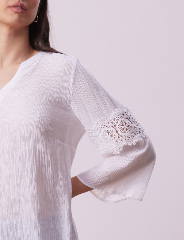 Blusa Manga Calada BLANCO