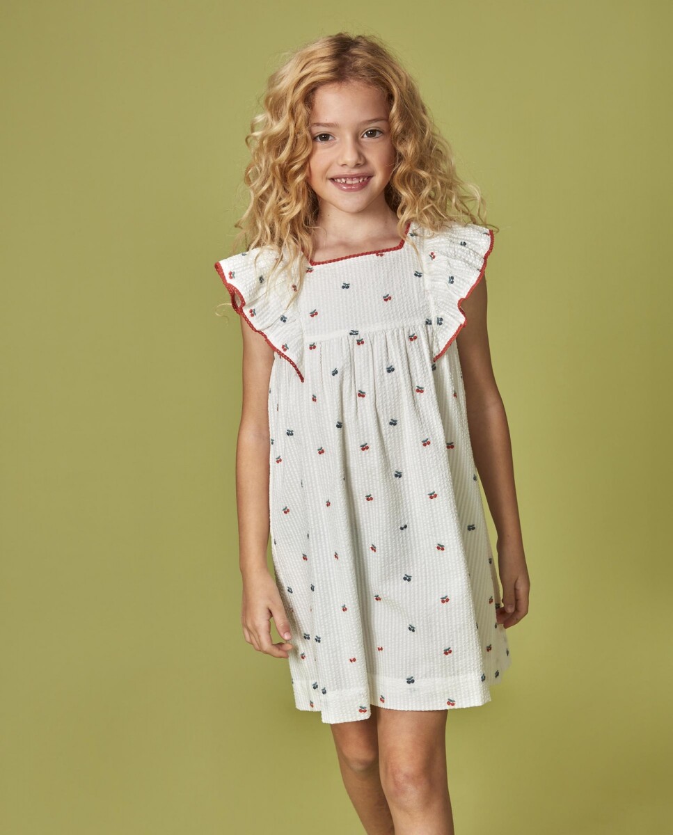 Vestido Con Volantes - Gris 