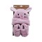 Set gorro + escarpines de bebé plush 0-6m Rosa