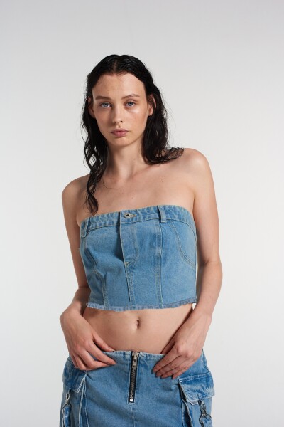 DENIM BUSTIER Celeste