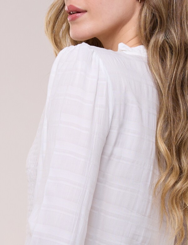 Blusa Smocked Escote V CRUDO