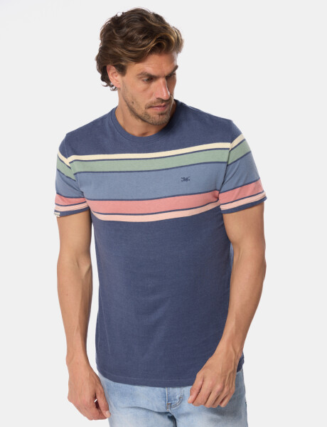 REMERA RAYADA Azul