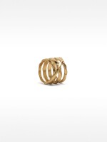 Anillo Ancho Efecto Múltiple dorado
