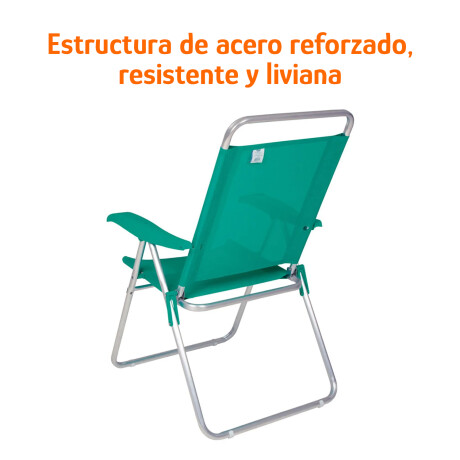 Silla Alta Reposera Plegable 4Posiciones Aluminio Mor Boreal Verde